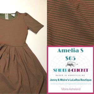 BNWT Small Amelia LuLaRoe Dress, Green and Red.